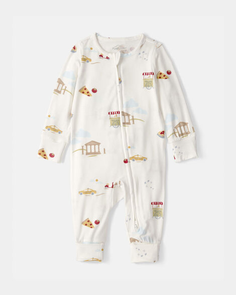 baby italy 2-way zip purelysoft™ sleep & play pajama - cream