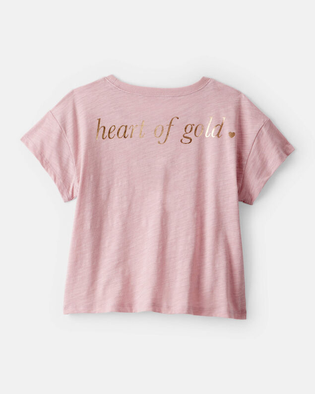 Product image 2 of Girls Heart of Gold Cotton Short-Sleeve Graphic Tee - Pink