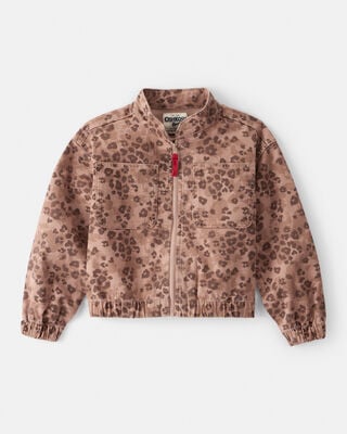 Product image 1 of Girls Leopard Print Long-Sleeve Fashion Jacket - Brown