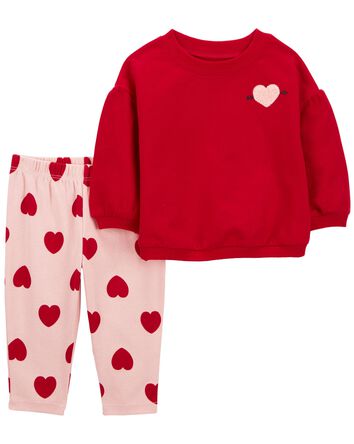 Baby 2-Piece Heart Sweatshirt & Pant Set