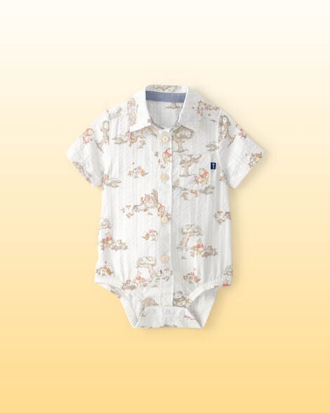 Baby Boy Disney© Winnie the Pooh Button-Down Bodysuit - White