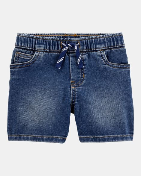 toddler pull-on denim shorts - navy