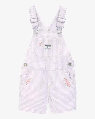 Product image 1 of Toddler Floral Striped Shortalls - Purple