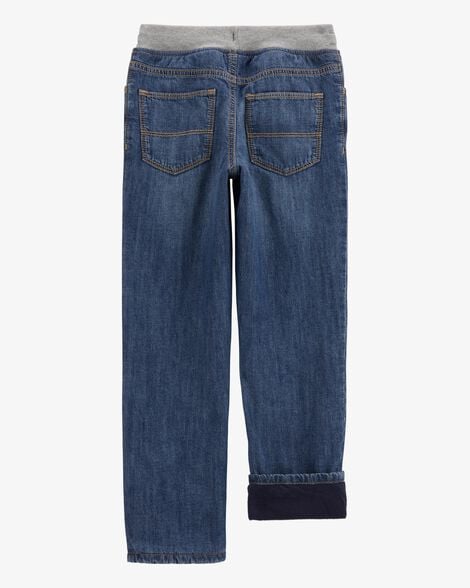 Product image 3 of Kid Drawstring Pull-On Jeans - Dark Blue