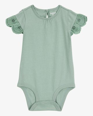 Product image 1 of Baby Flutter Sleeves Bodysuit - Green