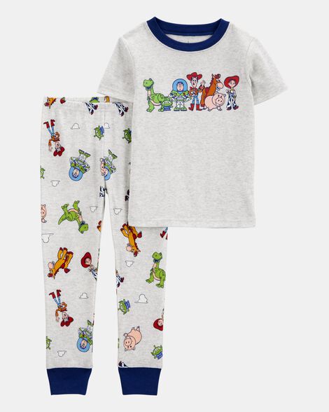 toddler boy toy story snug fit cotton 2-piece pajamas - heather