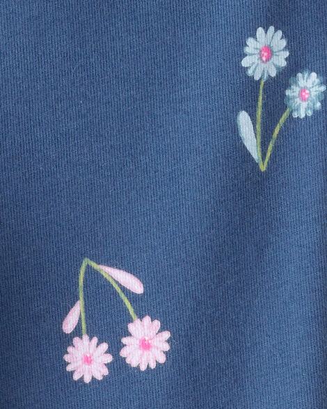 Product image 3 of Toddler Girl Floral Cotton Pull-On Stretch Leggings - Blue