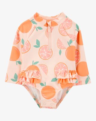 Product image 1 of Baby 1-Piece Orange Slice Long-Sleeve Rashguard Swimsuit