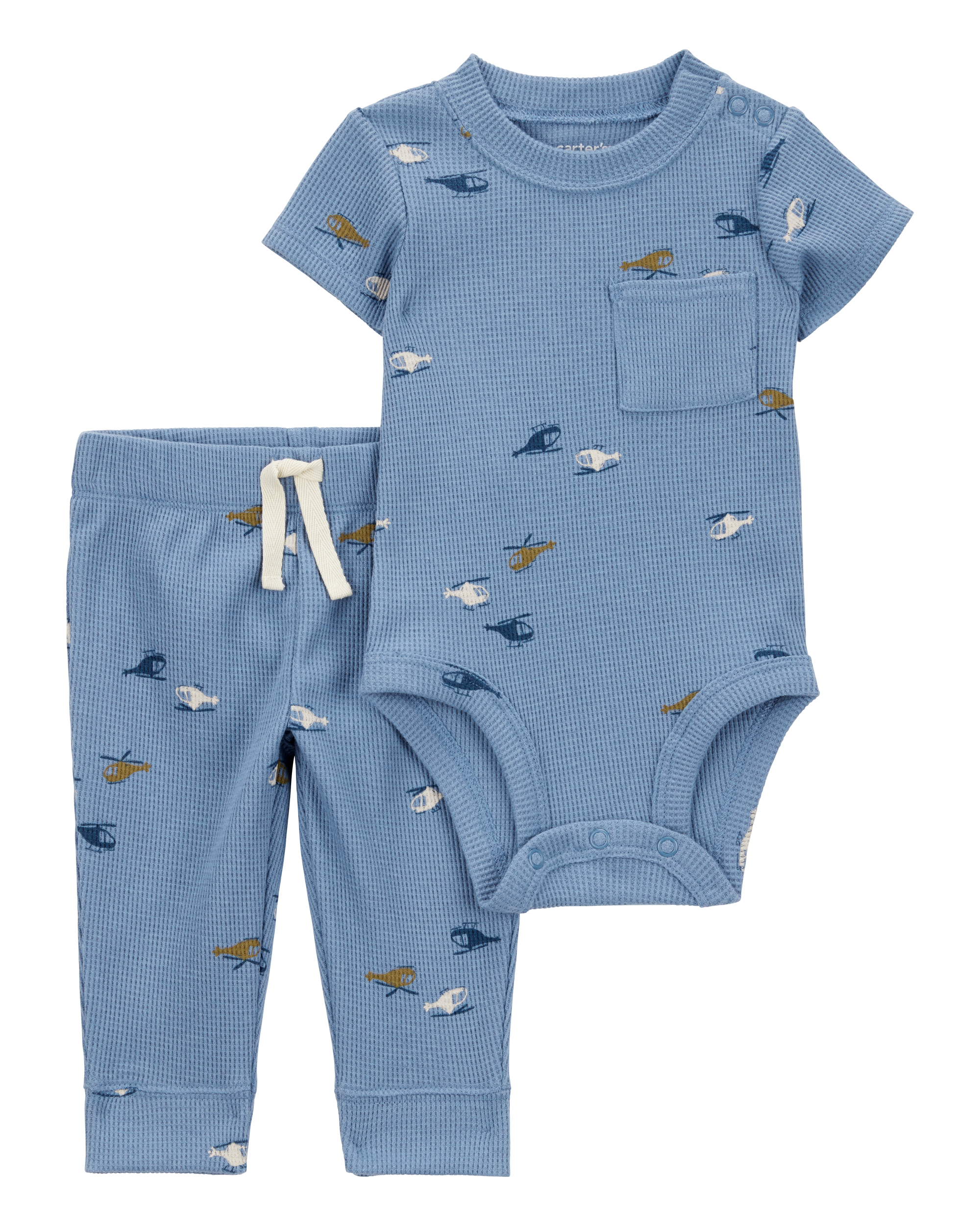 Baby 2-Piece Waffle Knit Bodysuit Pant Set
