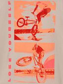 Brown - Kid BMX Bike Foil Thermal Graphic Tee, Selected