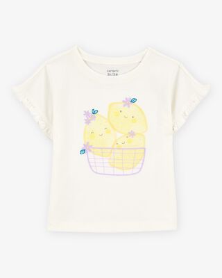 Product image 1 of Toddler Short-Sleeve Lemon Fashion Top - Ivory