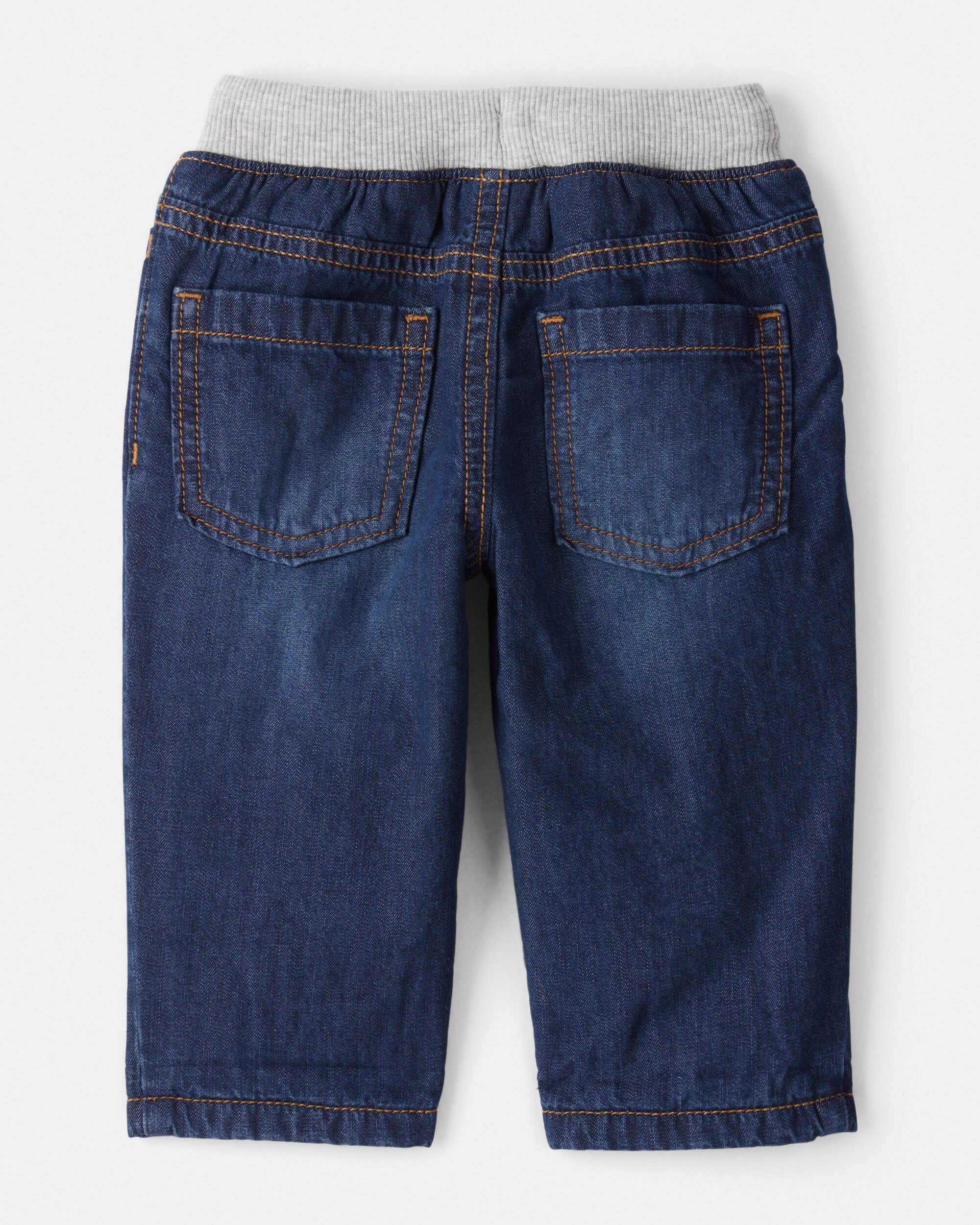 Baby Boy Lined Dark Wash Straight Jeans