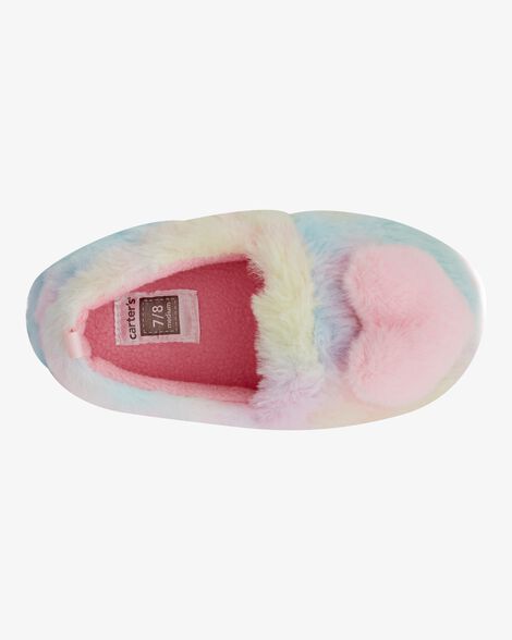 Product image 4 of Rainbow Heart Faux Fur Loafer Slippers