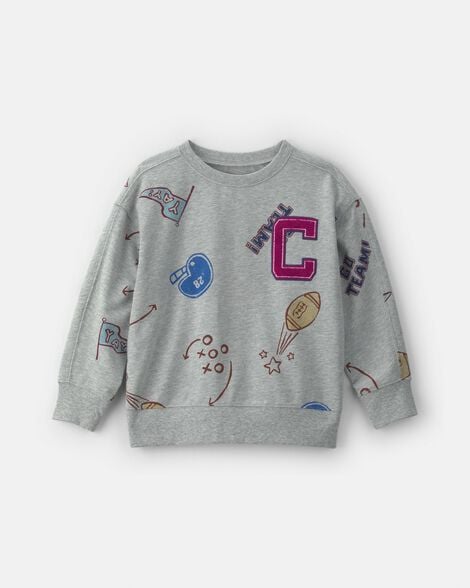 boys 'captain' athlete pullover sweatshirt - grey