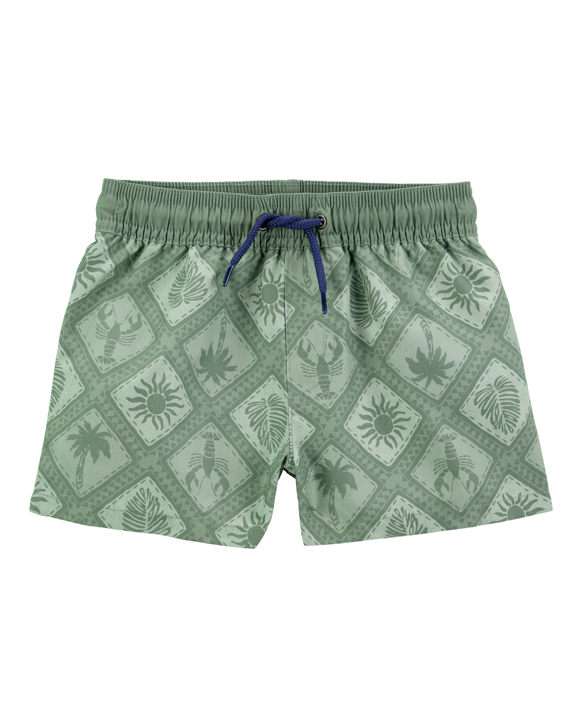Toddler Boy Geometric Swim Trunks - Green