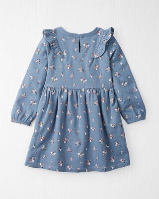 Product image 2 of Toddler Long-Sleeve Ruffle Dress Made with Organic Cotton in Floral Print