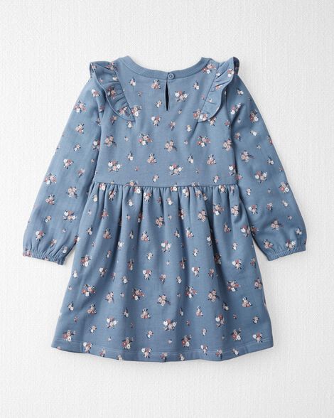  Product image 2 of Toddler Long-Sleeve Ruffle Dress Made with Organic Cotton in Floral Print
