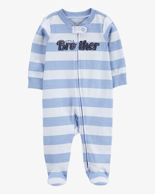 Product image 1 of Baby Little Brother 2-Way Zip Cotton Sleep & Play Pajamas