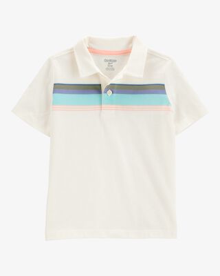 Product image 1 of Toddler Striped Short-Sleeve Polo - Cream