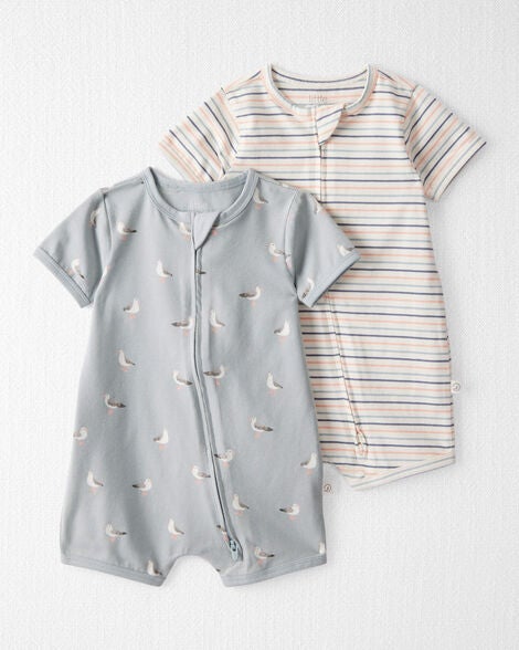  Product image 1 of Baby 2-Pack Organic Cotton 2-Way Zip Rompers