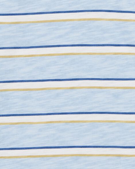  Product image 2 of Kid Striped Knit Short-Sleeve Henley - Blue