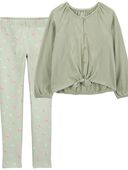 Green - Kid 2-Piece Gauze Top & Leggings Set, Selected