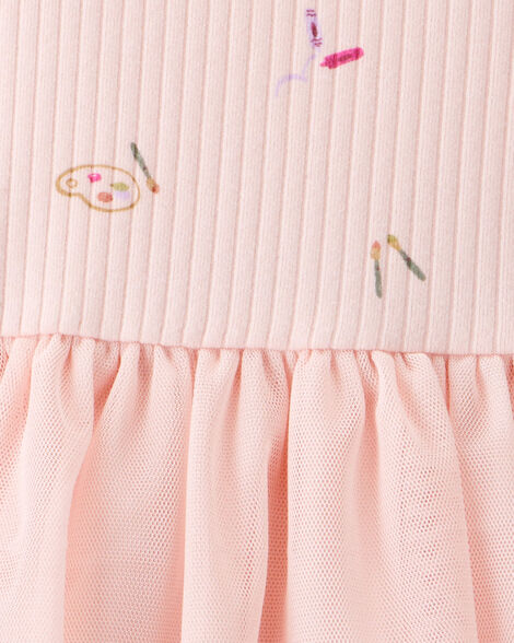 Product image 4 of Baby Girl Heart Print Long-Sleeve Dress - Pink
