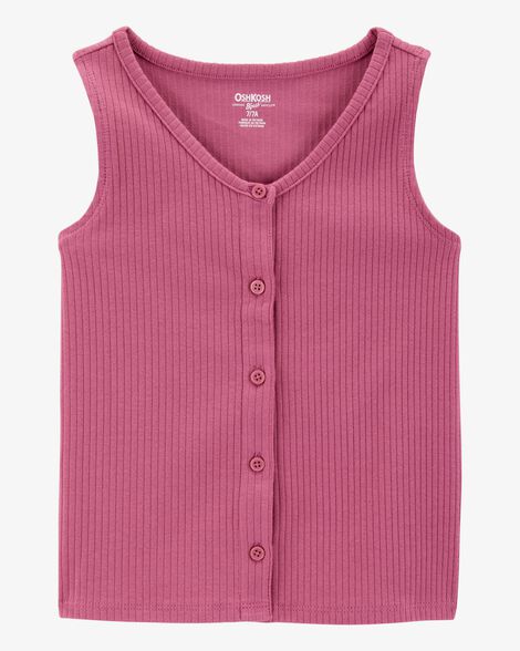  Product image 1 of Kid Ribbed Button-Down Tank - Purple