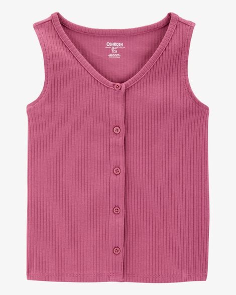 Product image 1 of Kid Ribbed Button-Down Tank - Purple