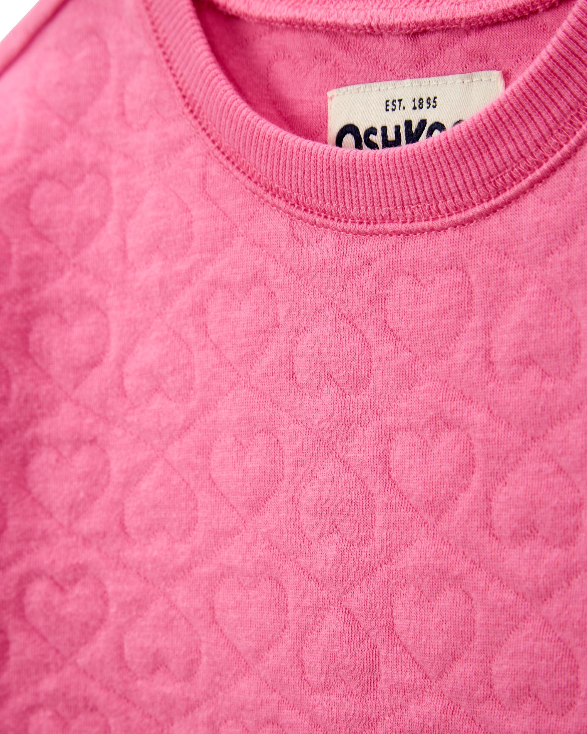 Baby Heart Cotton Blend Pullover - Pink