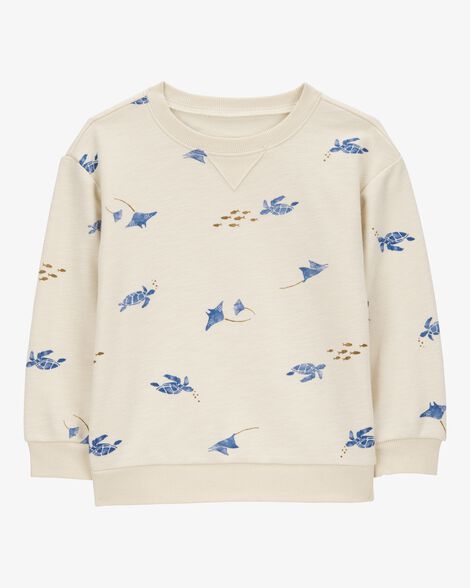  Product image 1 of Toddler Sea Print Knit Pullover - Cream