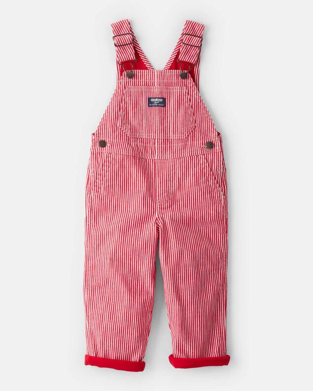 Product image 1 of Toddler Boy Hickory Striped Overalls - Red