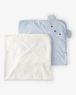 Product image 1 of Baby 2-Pack Hooded Towels - Blue