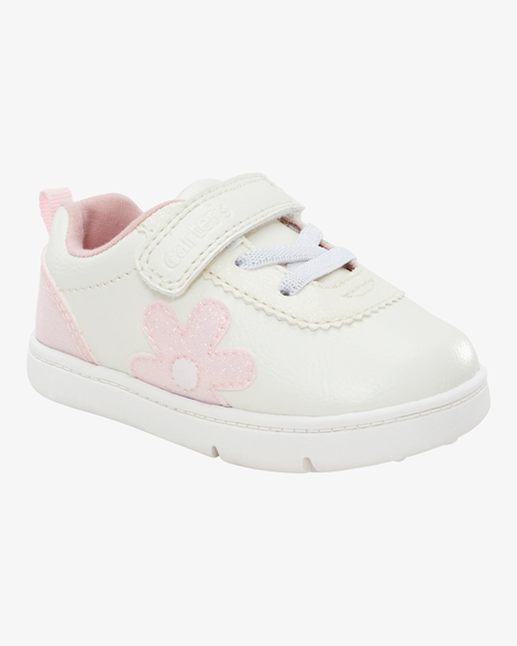 every step® first walker  flower casual sneakers - white