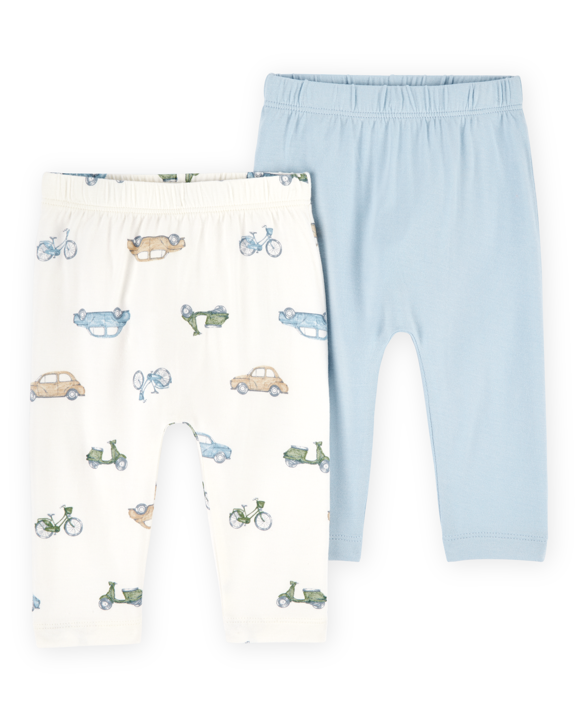 Baby Boy 2-Pack PurelySoft Pull-On Pants - Blue/Ivory