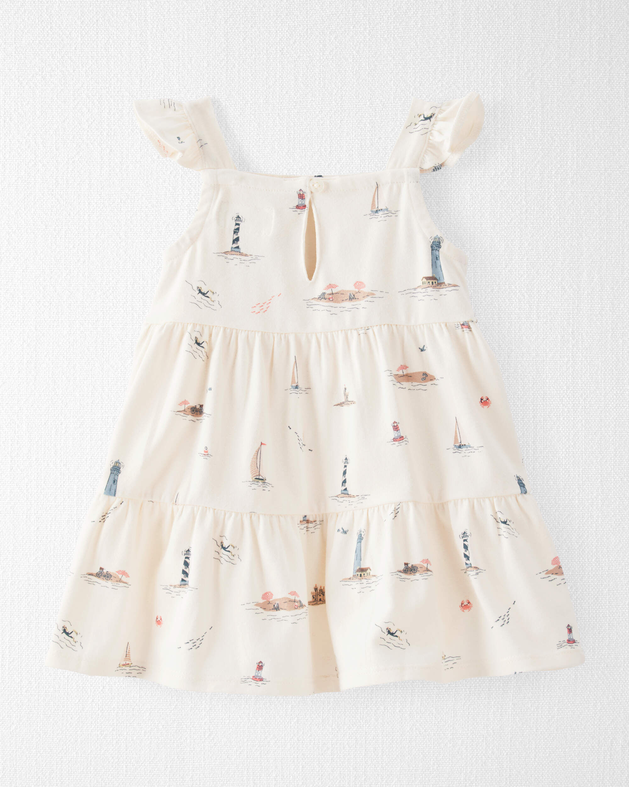 Baby Organic Cotton Dress Coastal Vacation Print