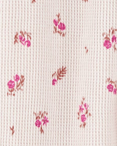 Baby Girl Floral Print Cotton Long-Sleeve 2-Way Zip Sleep & Play - Pink
