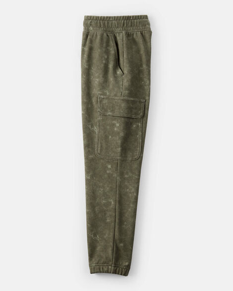 Product image 3 of Boys Acid Wash Print French Terry Joggers - Green