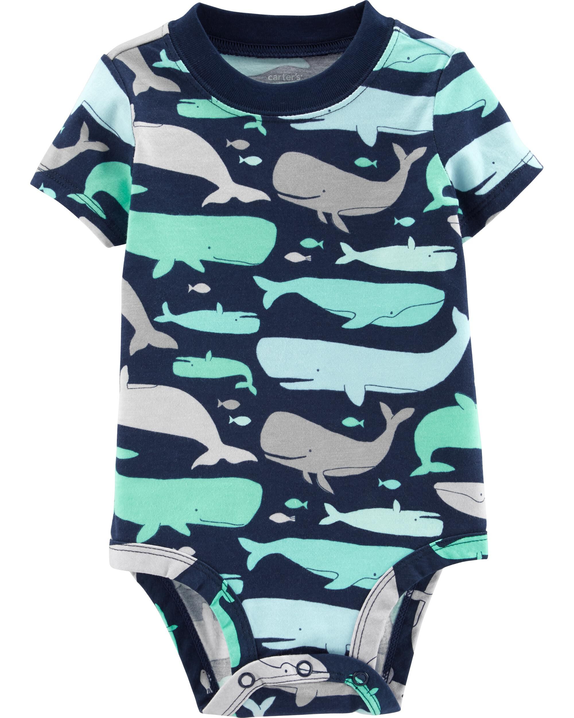 whale onesie baby