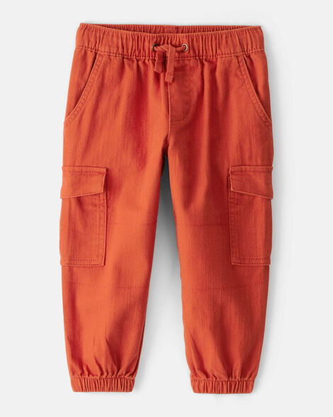 toddler boy cotton fashion cargo pants - orange