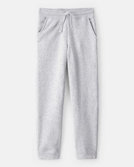 Boys Fleece Drawstring Joggers - Grey