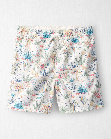Boys Recycled Swim Trunks in Tropical Paradise