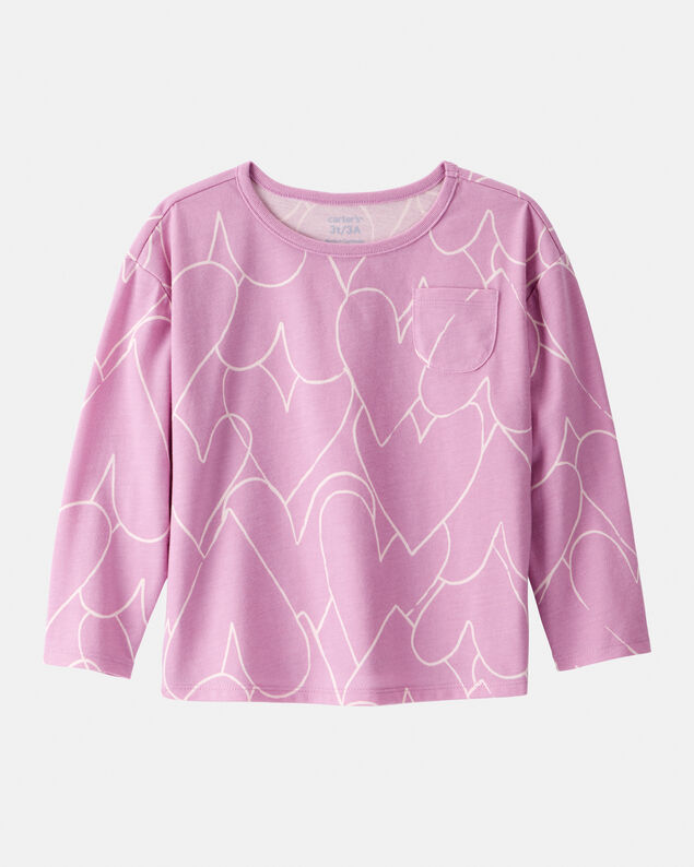 Product image 1 of Toddler Girl Heart Long-Sleeve Top - Purple