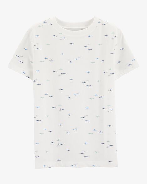 Product image 1 of Boys Shark Cotton-Blend Tee - White