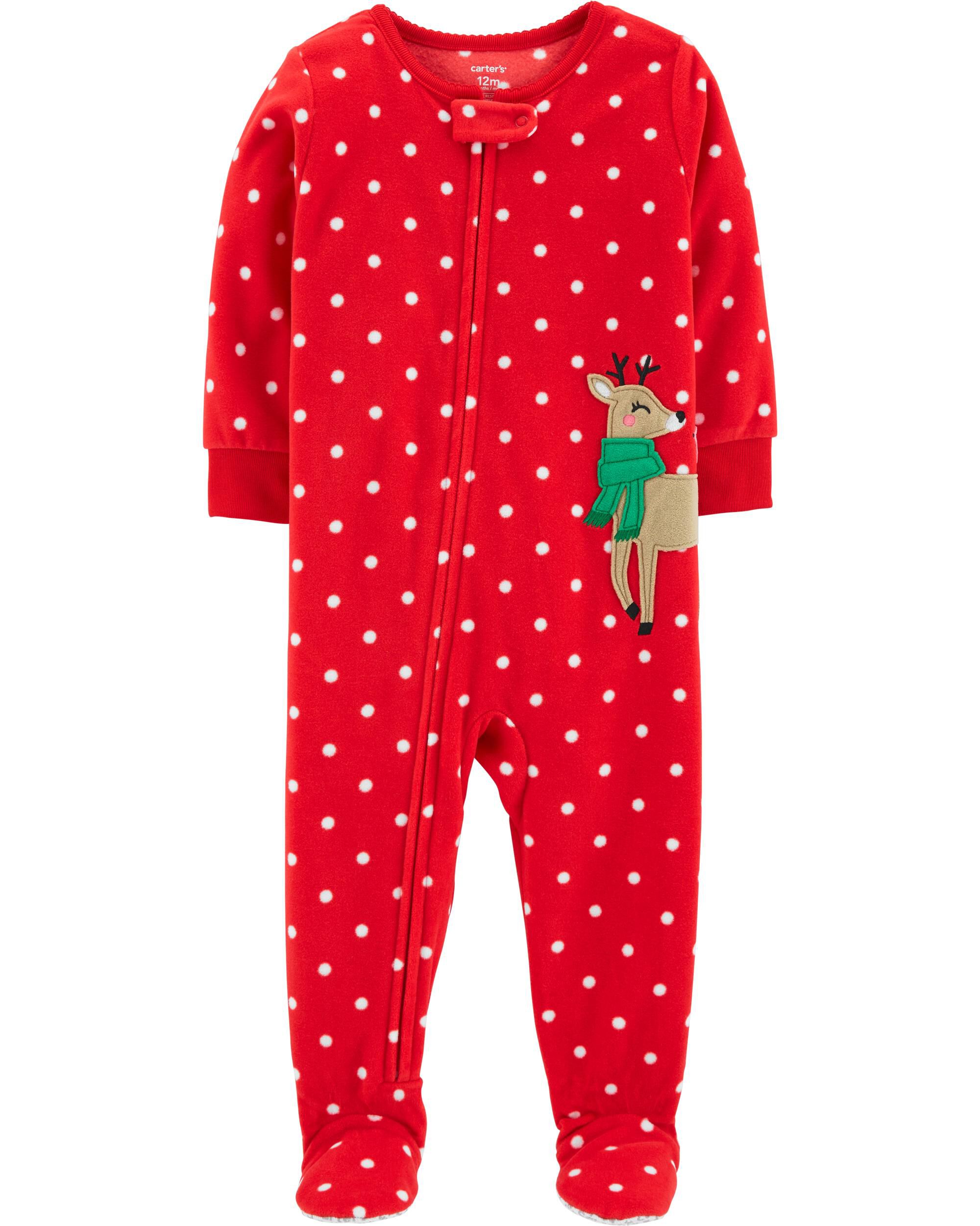 carters christmas fleece pajamas