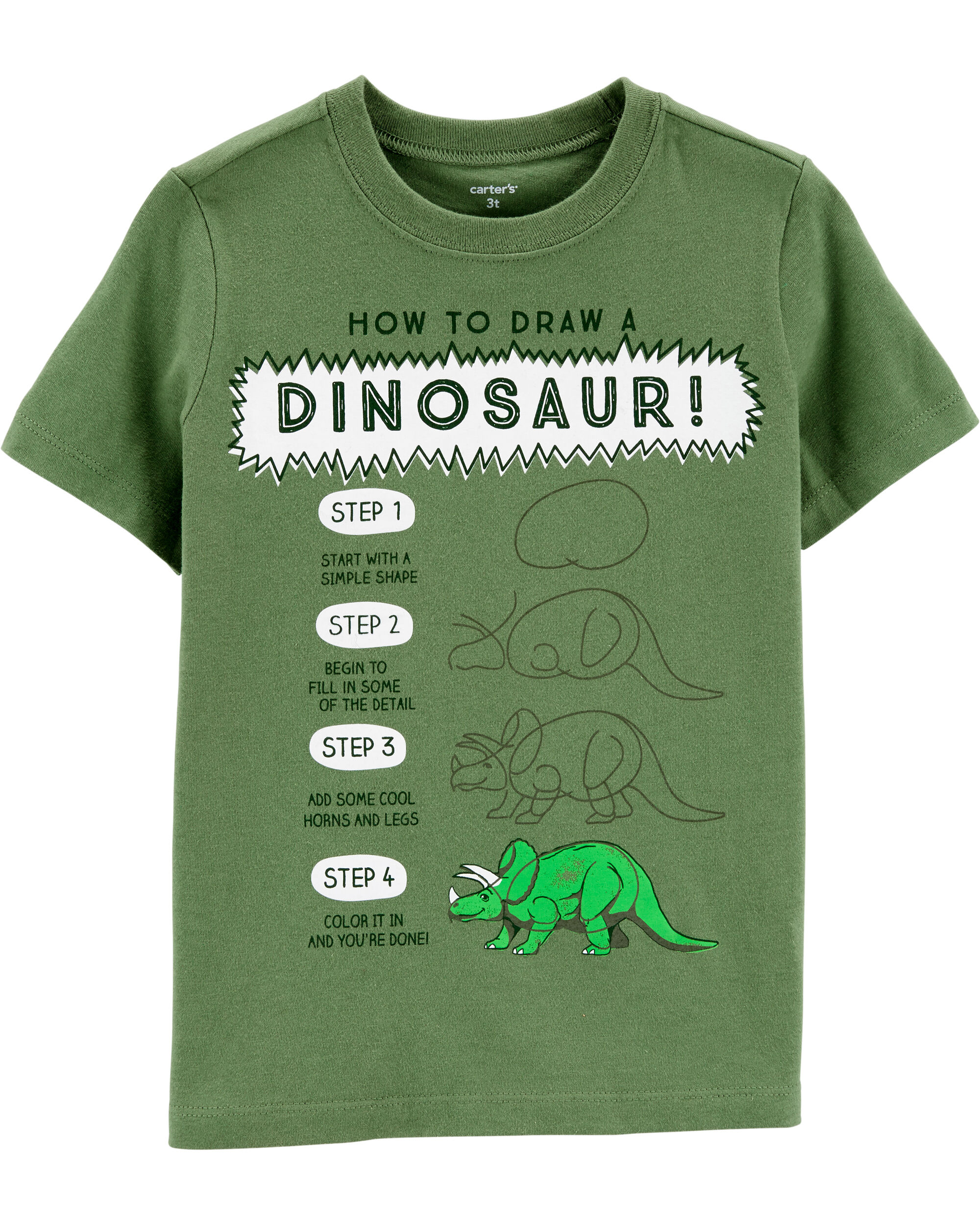  *CLEARANCE* How To Draw A Dinosaur Jersey Tee 