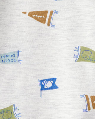 Product image 2 of Baby Boy Football Print Long-Sleeve Fashion Bodysuit - Grey