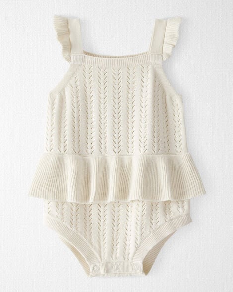 Baby Girl Organic Cotton Pointelle Romper