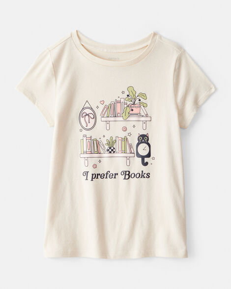 kid i prefer books short-sleeve graphic tee - white