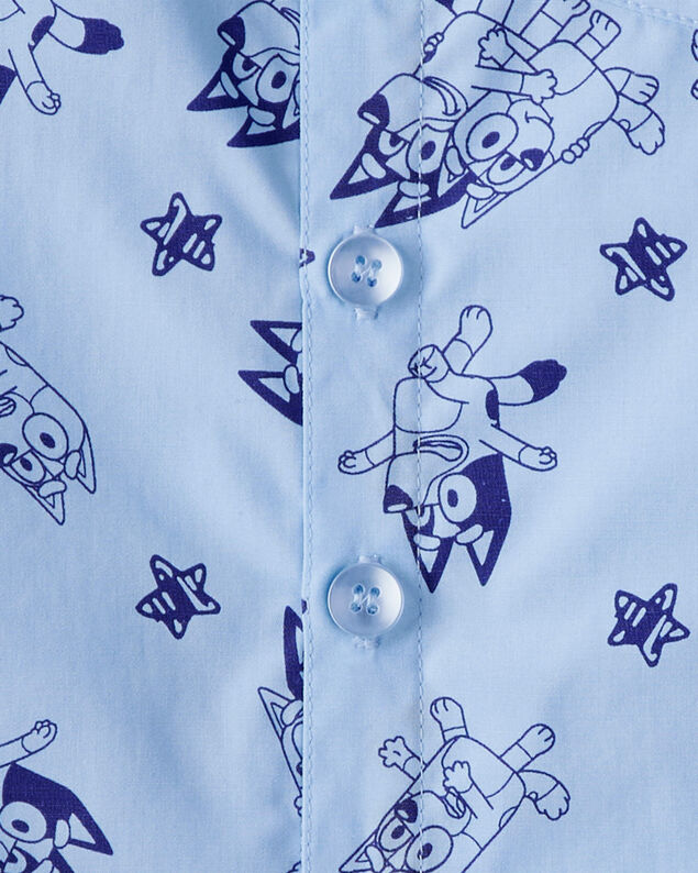 Product image 2 of Baby Boy Bluey Short-Sleeve Button-Front Shirt - Blue